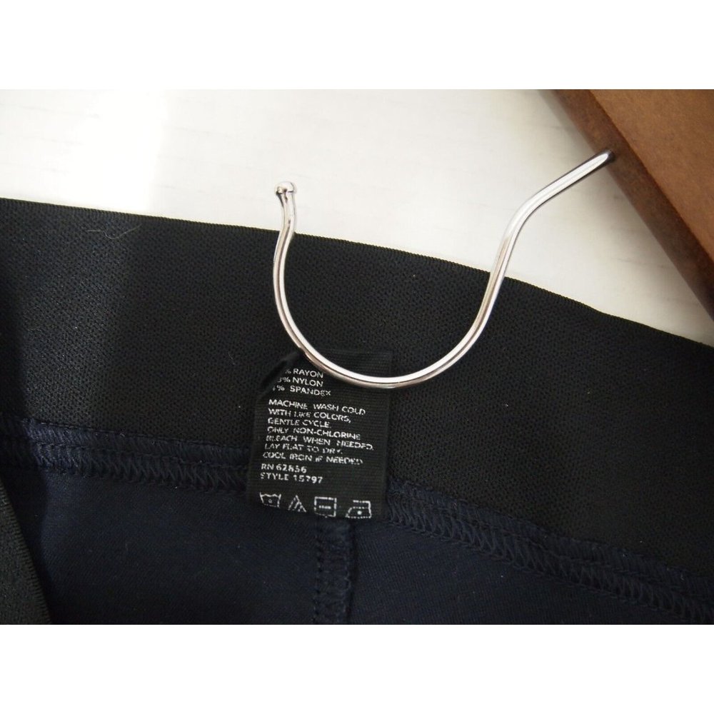 Hue Womens High Waist Ponte Leggings Navy Blue Colorblock Seamed Skinny Knit - Picture 6 of 7